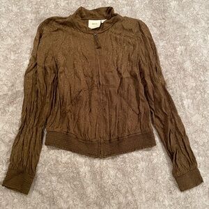 Maeve Anthropologie Zip-Up lightweight silky Jacket Size x-small
